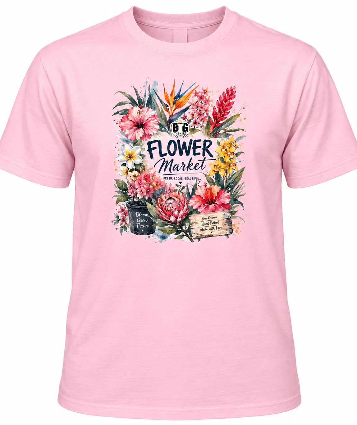 Flower Market — Pink T-shirt